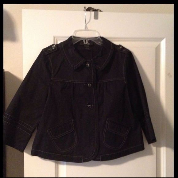 Black with white stitching,lightweight jacket - Picture 1 of 3