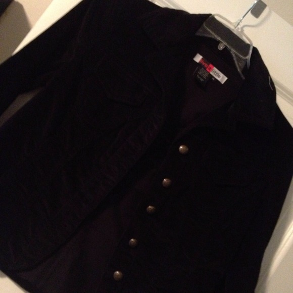 Black cord fitted blazer - Picture 2 of 3