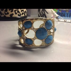 Blue with gold bracelet
