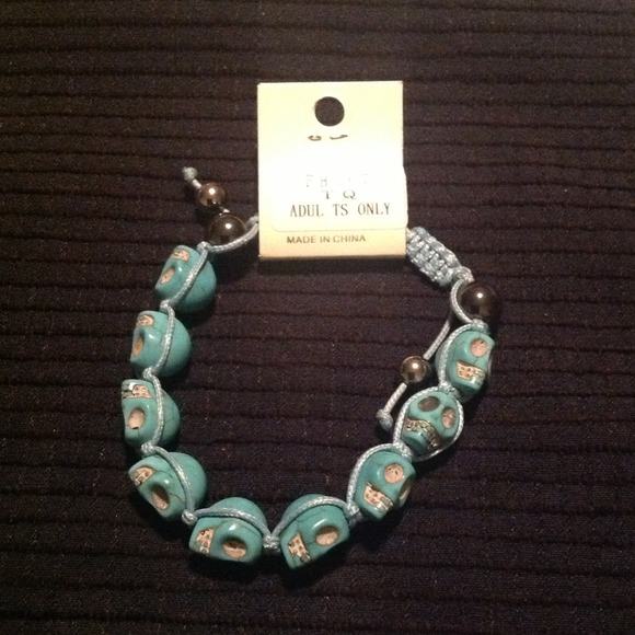 Turquoise skull bracelet
