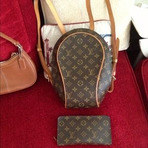 Authentic Louis Vuitton backpack and wallet.
