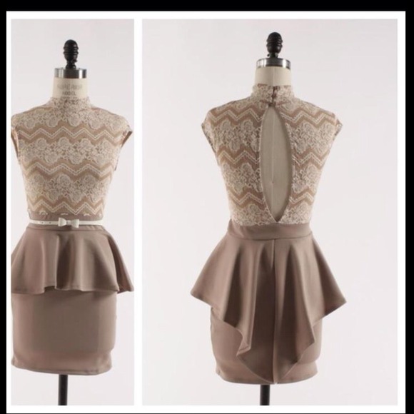 Mocha Peplum dress