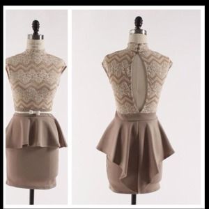 Mocha Peplum dress