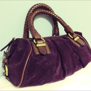 Banana Republic purple suede leather purse