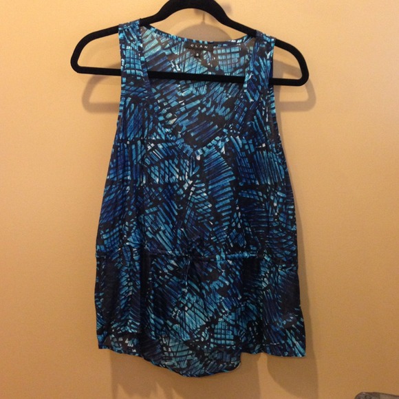 Printed aqua and black top.