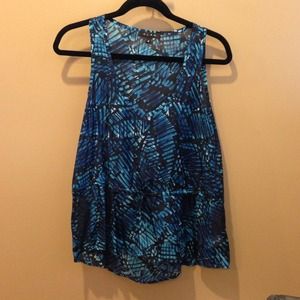 Printed aqua and black top.