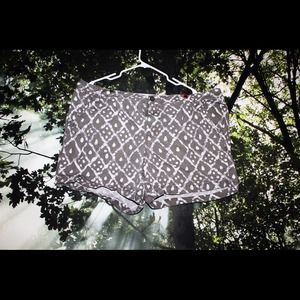 PLUS SIZE - Mudcloth Shorts & Silver Jean Shorts