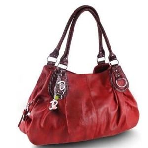 RESERVED💜Satchel💓red💓includes dust bag💜