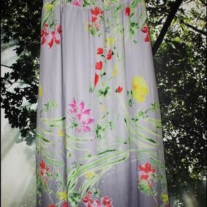 Old Navy Gray Ombré Floral Maxi Dress