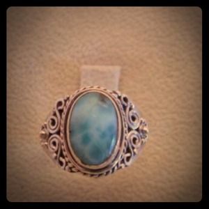 LARIMAR!!  925 Sterling Silver Ring. What Detail !
