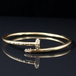 SOLD❗❗Gold Tone Screw & Nail Brass Bangle Bracelet