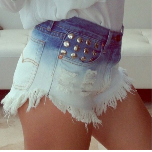 High waisted ombre shorts