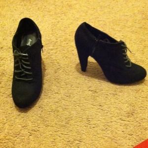 Black suade ankle boots from charlotte russe size6