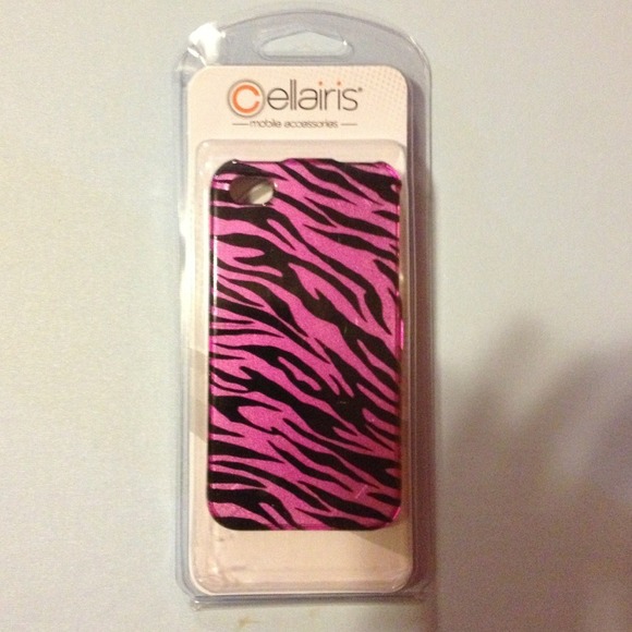 NWT cellairis pink/black zebra case iPhone 4/4s