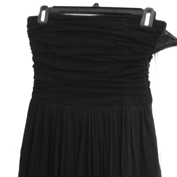 Dressy black dress with three layers of chiffon