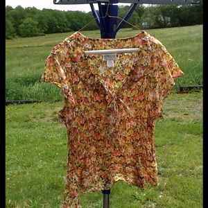 Pretty, flower design short sleeve shirt 20 XXL