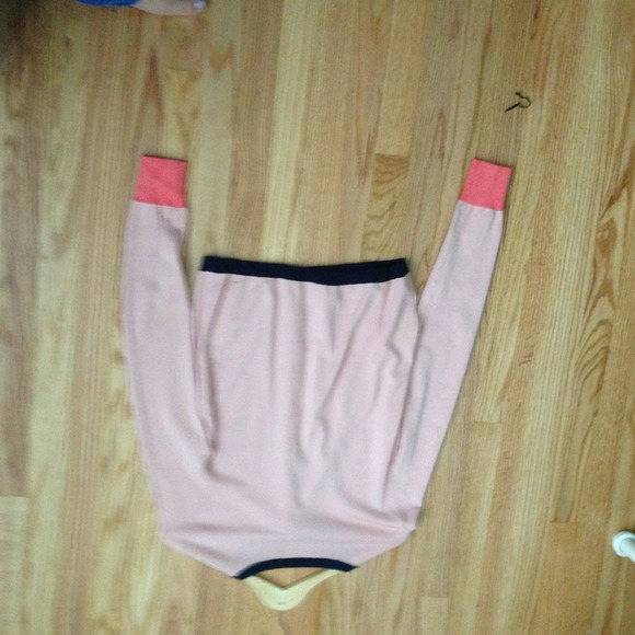 Light pink, navy, and coral cardigan - Picture 2 of 2
