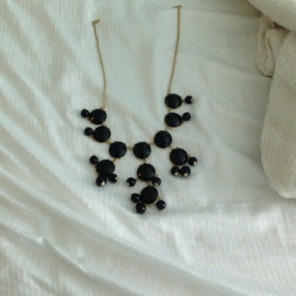 Black bubble statement necklace