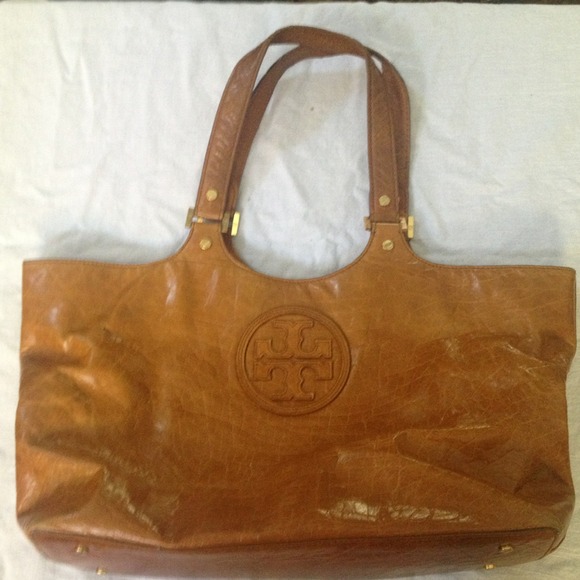 Tory Burch medium sized cognac handbag.
