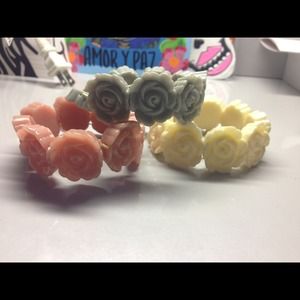 Plastic flower bracelets