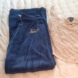 2 pcs Blue Juicy  sweats and cream NY&Co tank