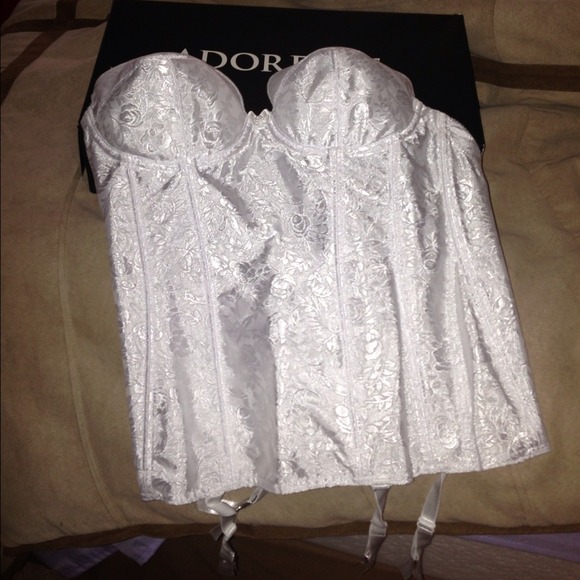 White bridal corset