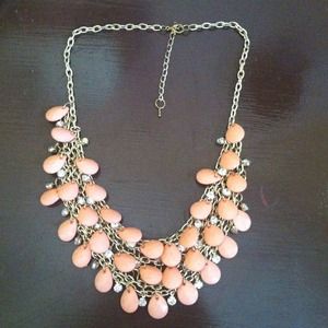 Coral tear drop necklace
