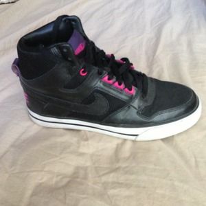 On sale today. Black high top Nikes