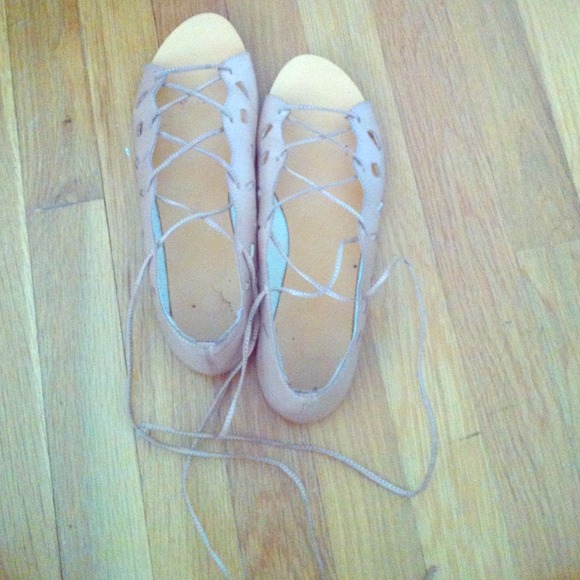 Light Pink Lace-Up Sandals from UO
