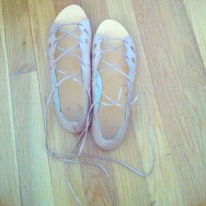 Light Pink Lace-Up Sandals from UO