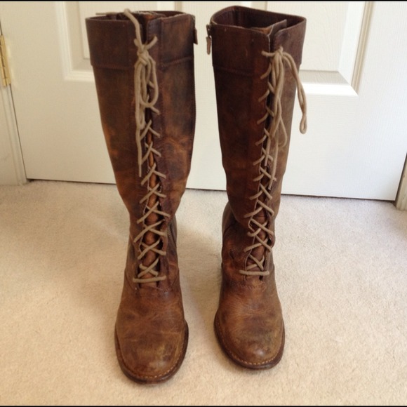 Frye lace up boots