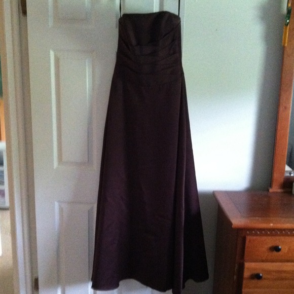Beautiful satin, chocolate brown dress