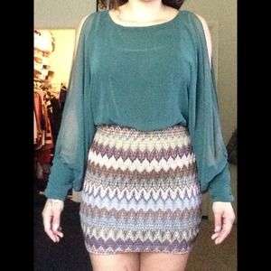 Fall dress with Aztec detail