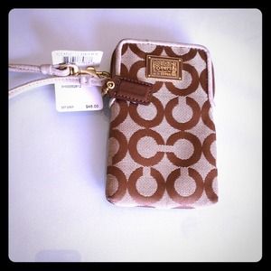 Coach Poppy phone holder with Tag