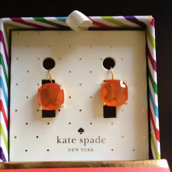 Kate Spade Orange 14K gold filled Earrings NWT