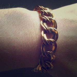 Gold-plated chain link bracelet