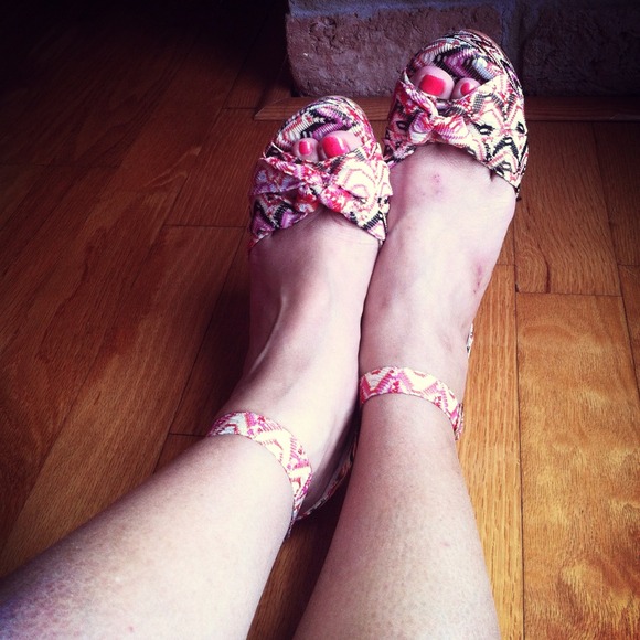 Pink & Yellow Missoni Print Ankle Strap Platforms - Picture 4 of 9