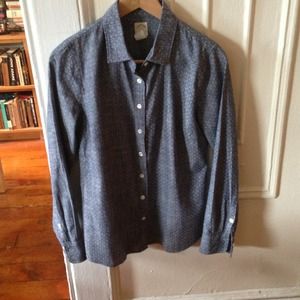 JCrew Perfect Polka Dot Summer Shirt Chambray