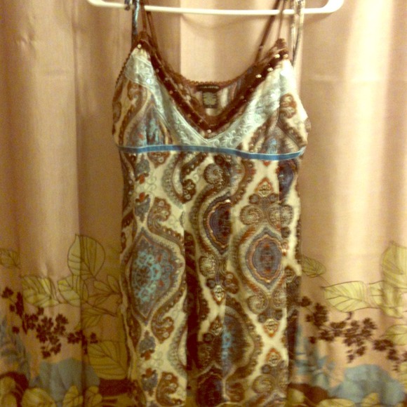 Brown and teal cami