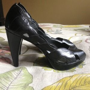 BCBG peep toe pumps