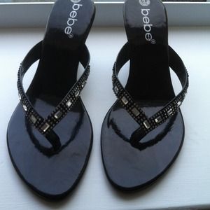 Black BEBE sandals, size 8