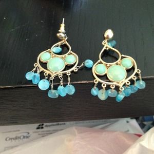 Blue and green earrings