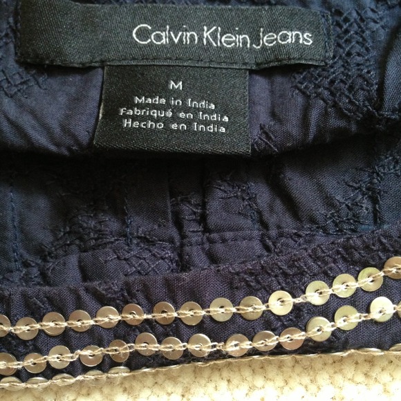 Calvin Klein navy embellished top. - Picture 4 of 4