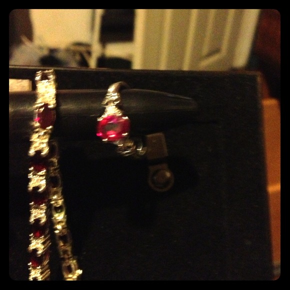 Sterling silver & ruby bracelet and ring set! - Picture 1 of 1