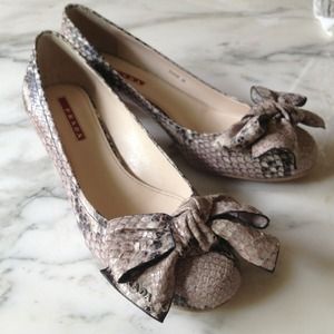 Prada snake skin pumps
