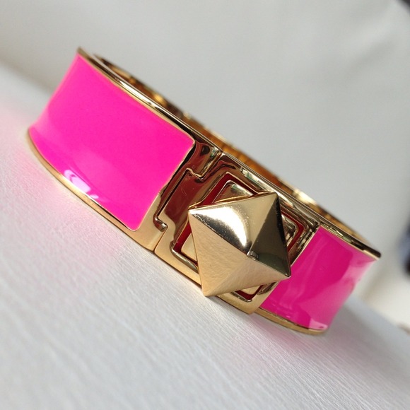 kate spade Jewelry - Kate Spade Locked In Bangle Bracelet Pink