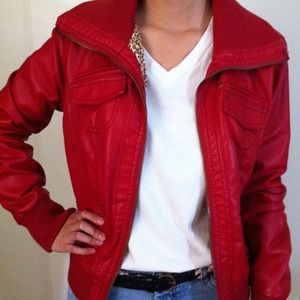 *ON HOLD* RED LEATHER JACKET