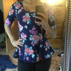 Blue floral shirt