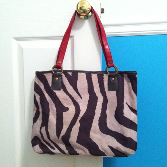 Zebra print tote bag
