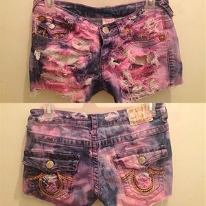 Cotton Candy True Religion Shorts